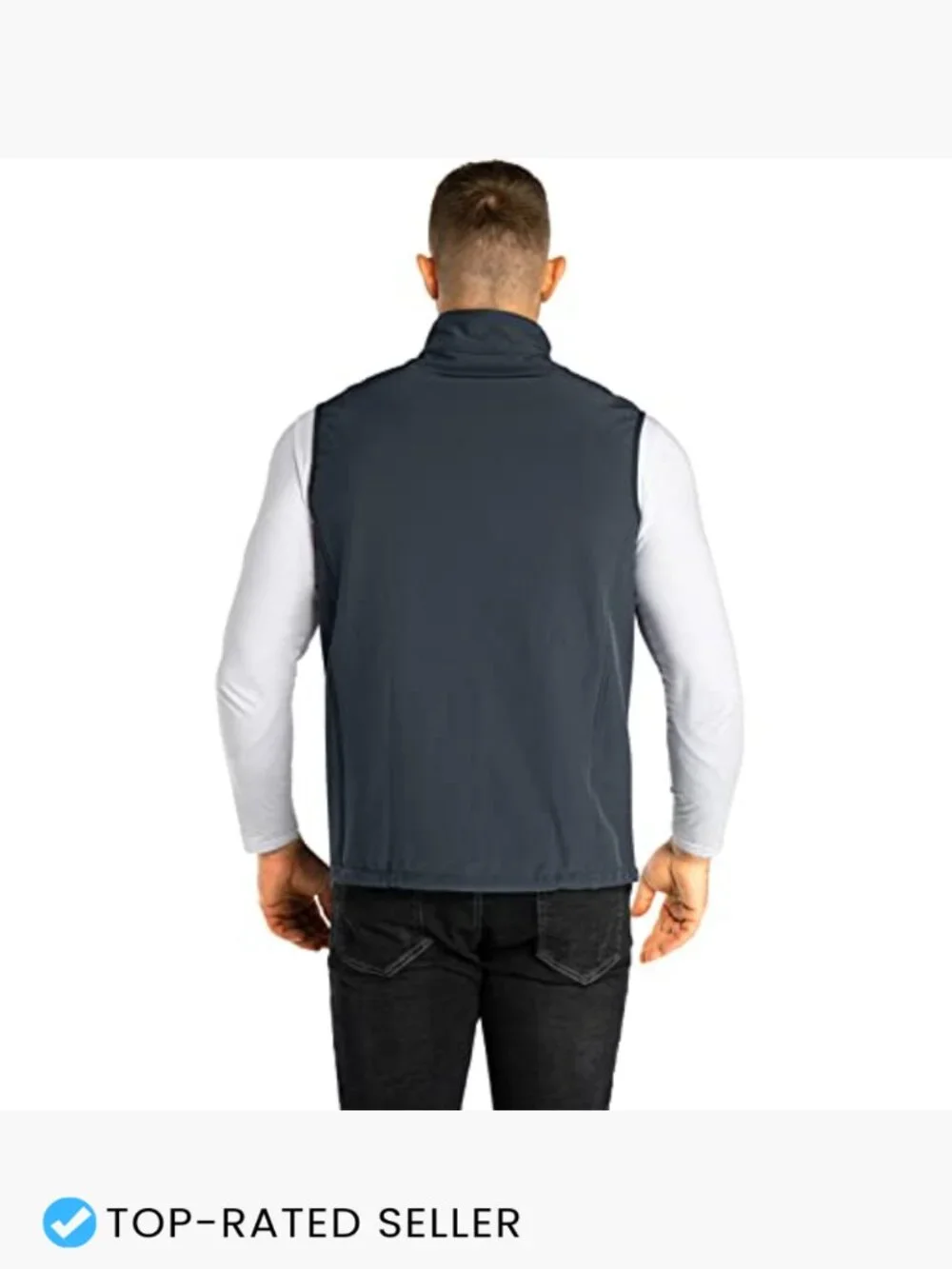 Men's Lightweight Softshell Sleeveless Vest Waterproof Windproof Full Zip Golf